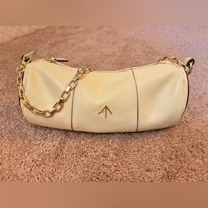 Manu Atelier Cylinder leather shoulder Bag Vanilla